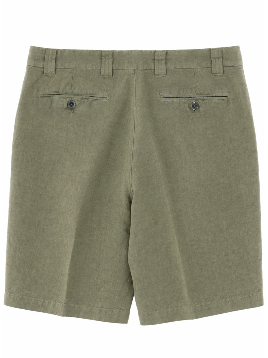 120% Lino Linen Bermuda Shorts — Green, view 2