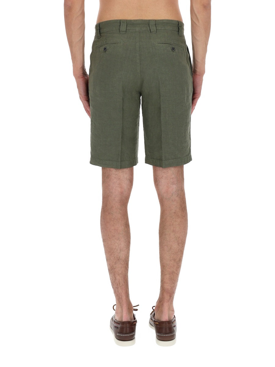 120% Lino Linen Bermuda Shorts — Green, view 5