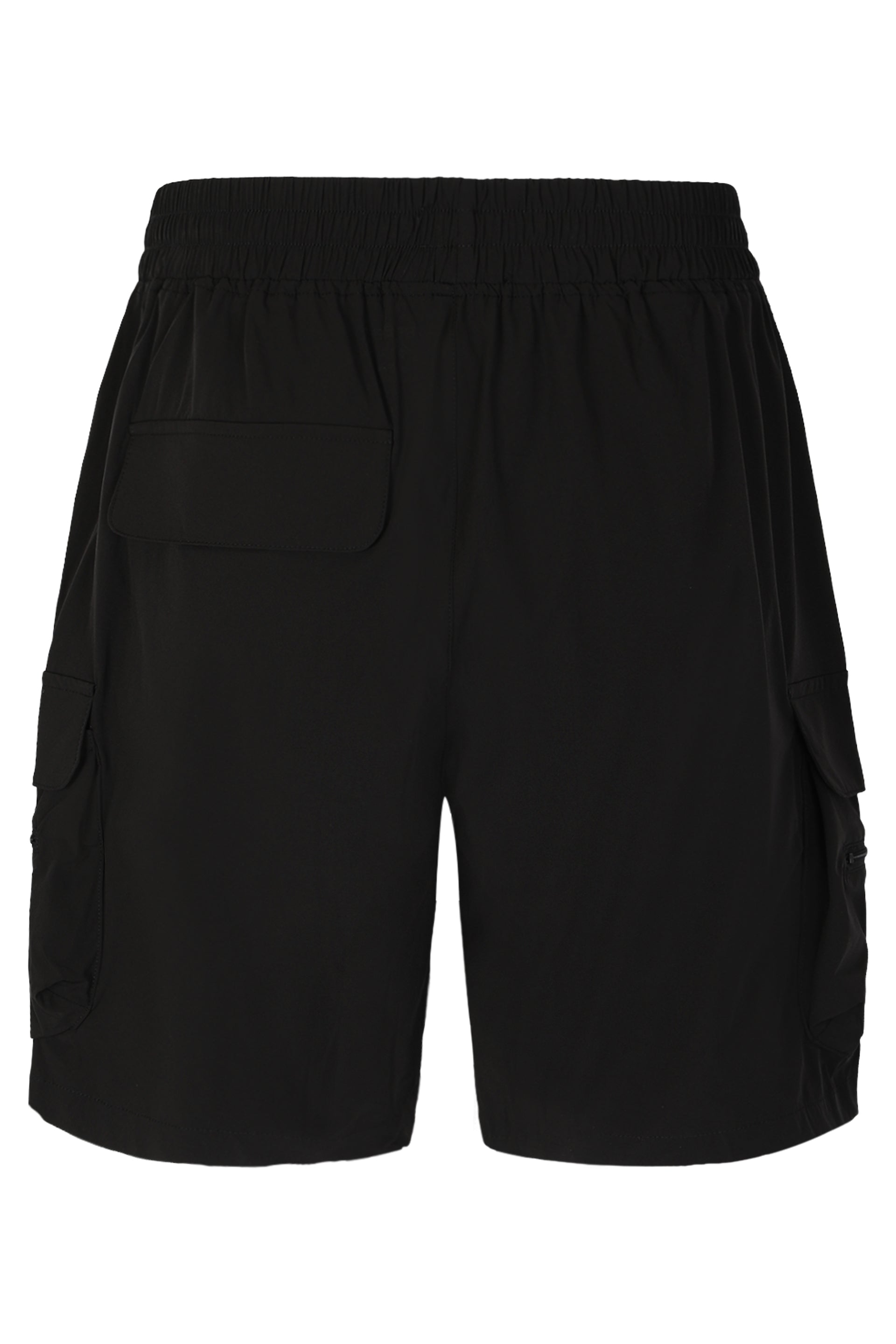 Represent 4-Way Stretch Nylon Cargo Shorts — Black, view 2