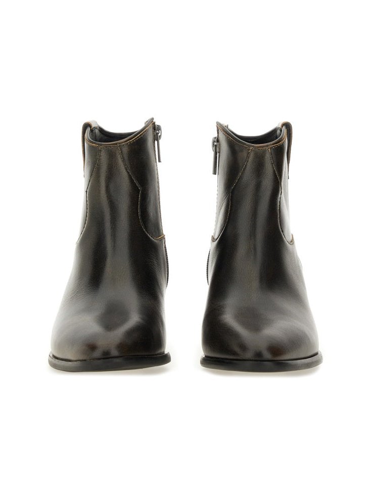 Ash Calf Leather Boots — Black, view 3