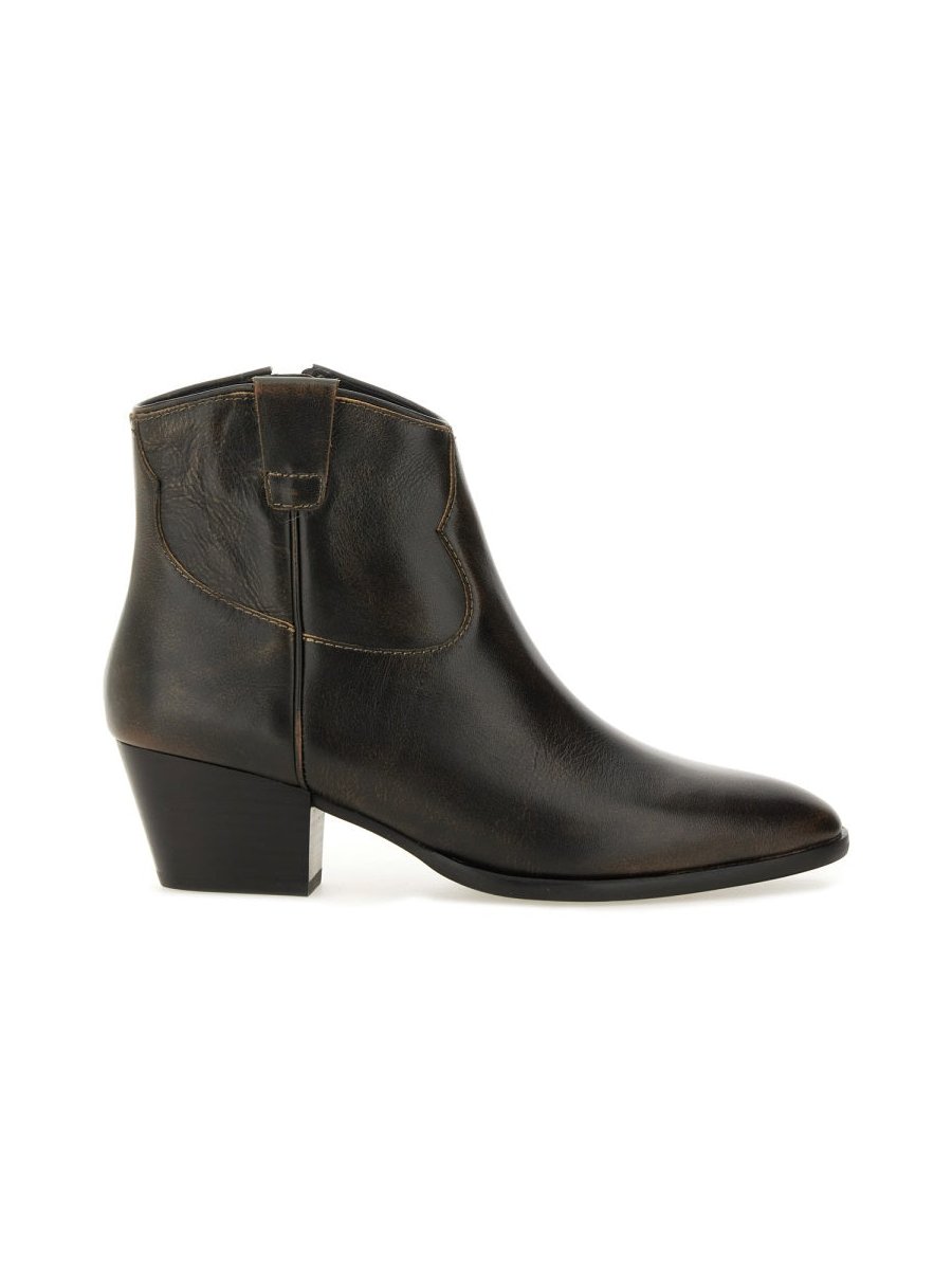 Ash Calf Leather Boots — Black, view 4