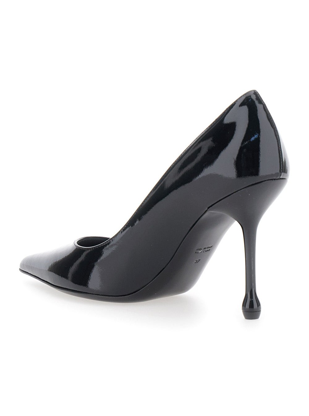 Leplain Patent Leather Pointed-Toe Pump — Black, view 2