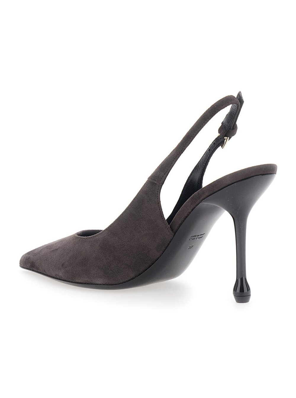 Leplain Suede Pointed-Toe Pump — Brown, view 3