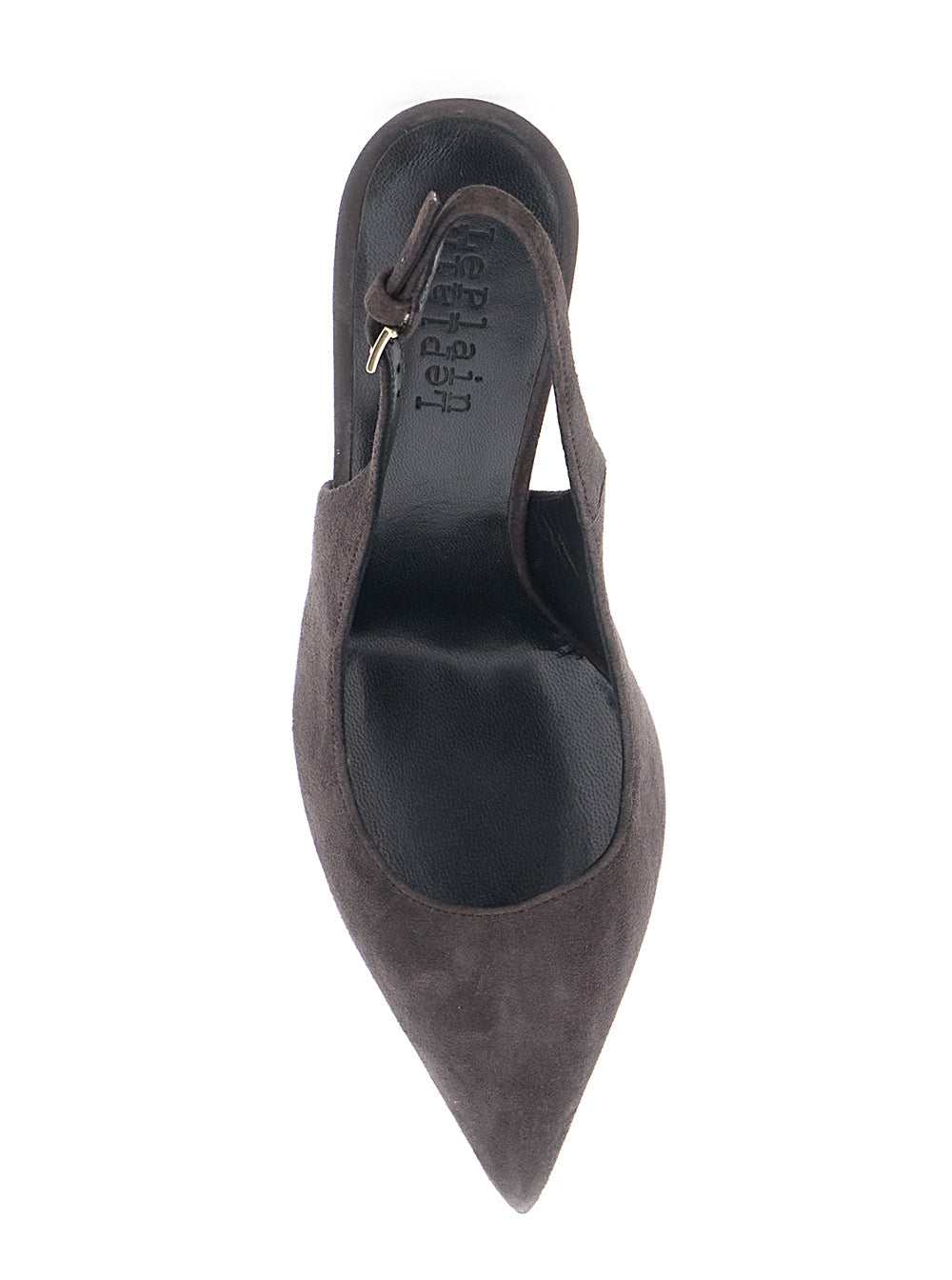 Leplain Suede Pointed-Toe Pump — Brown, view 4
