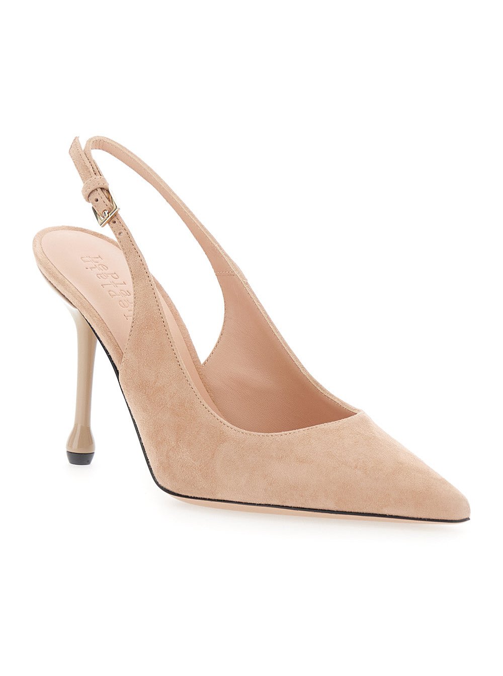 Leplain Pointed Toe Slingback Pumps — Beige, view 2