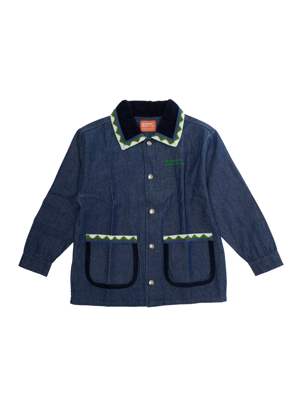 Morning Mess Therapy Embroidered Denim Jacket — Blue by Morning Mess Therapy