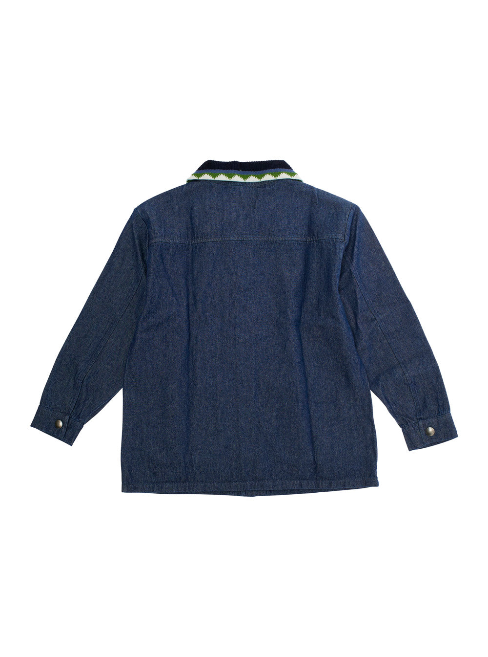 Morning Mess Therapy Embroidered Denim Jacket — Blue, view 2