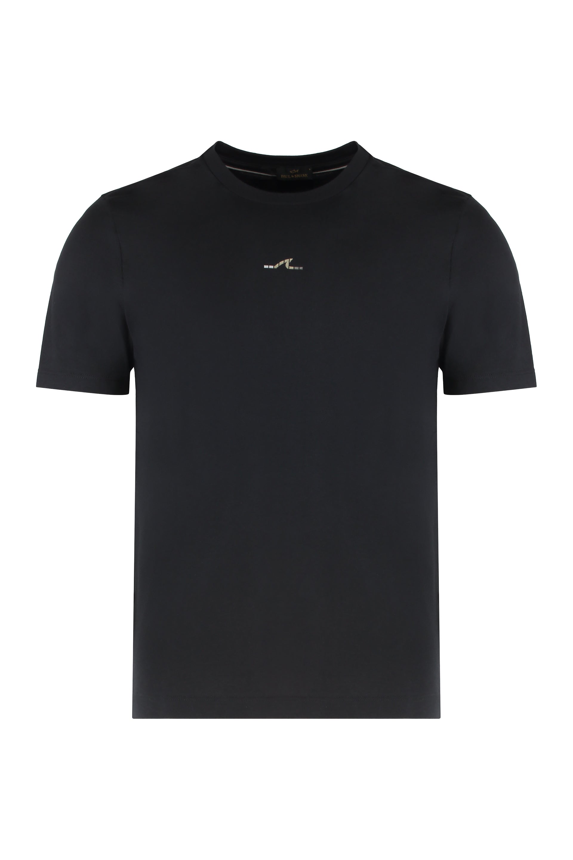 Paul & Shark Logo-Embroidered Cotton Crew Neck T-Shirt — Black by Paul & Shark