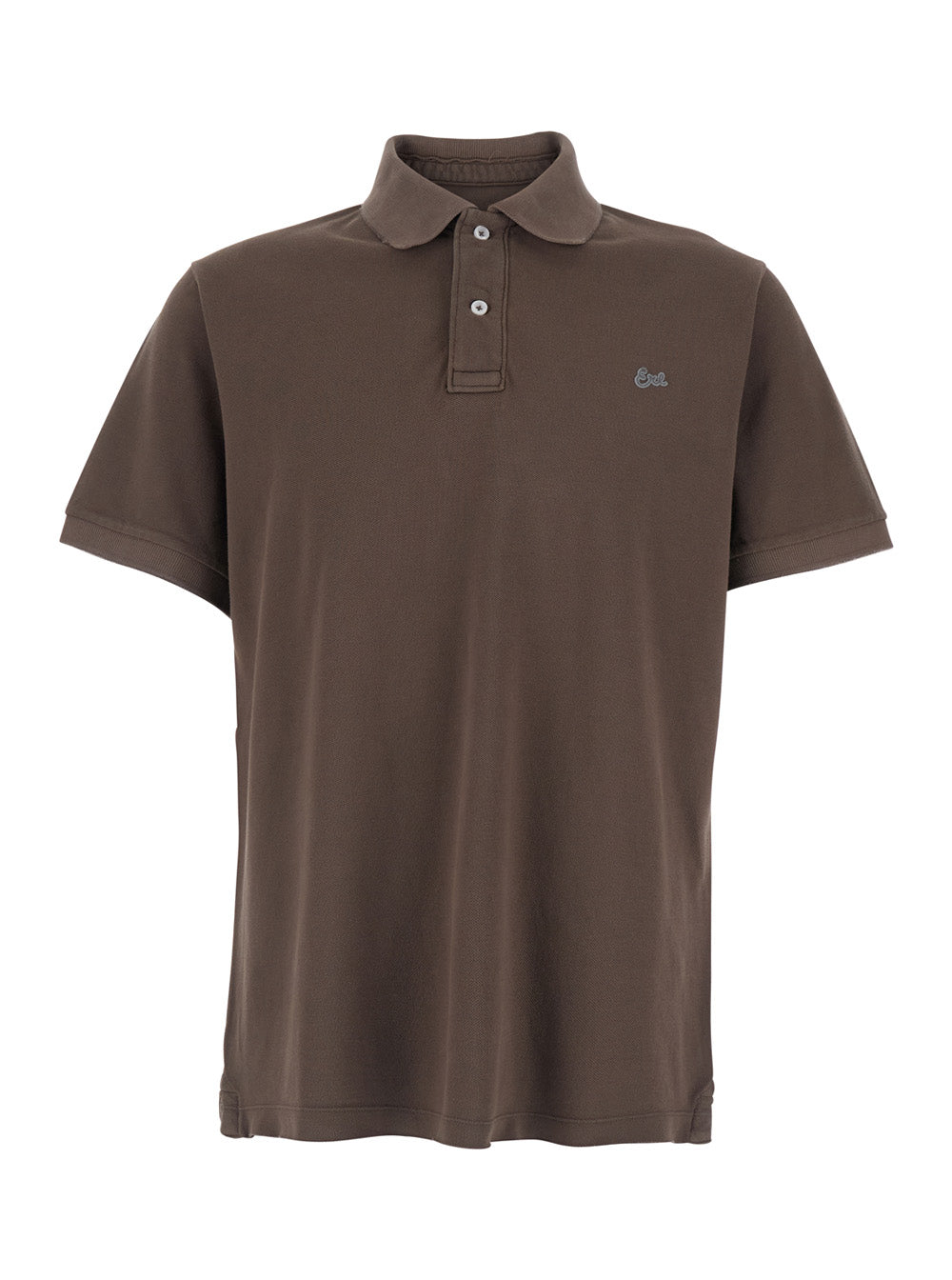 Erl Classic Collar Cotton Polo — Brown by Erl