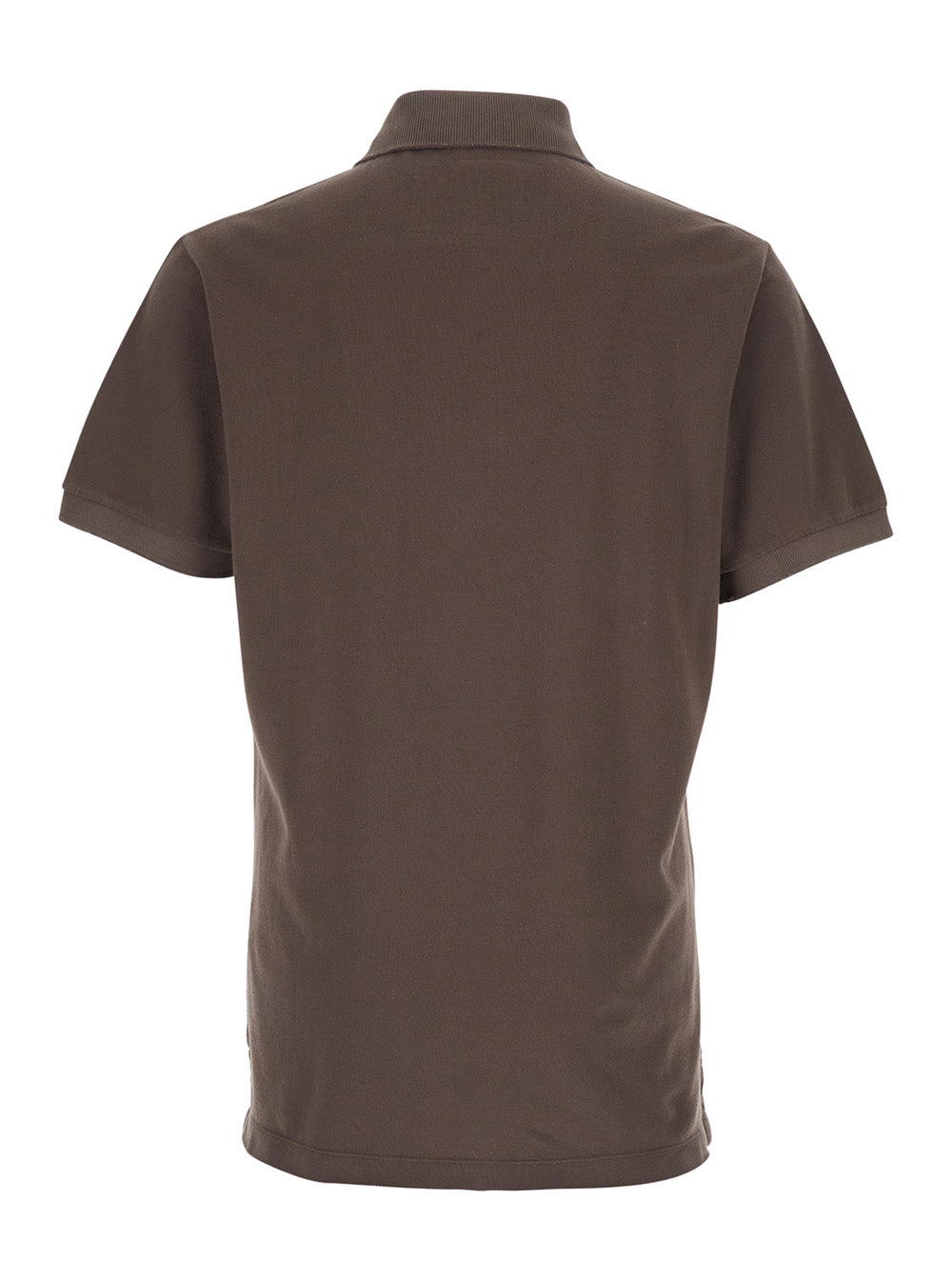Erl Classic Collar Cotton Polo — Brown, view 2