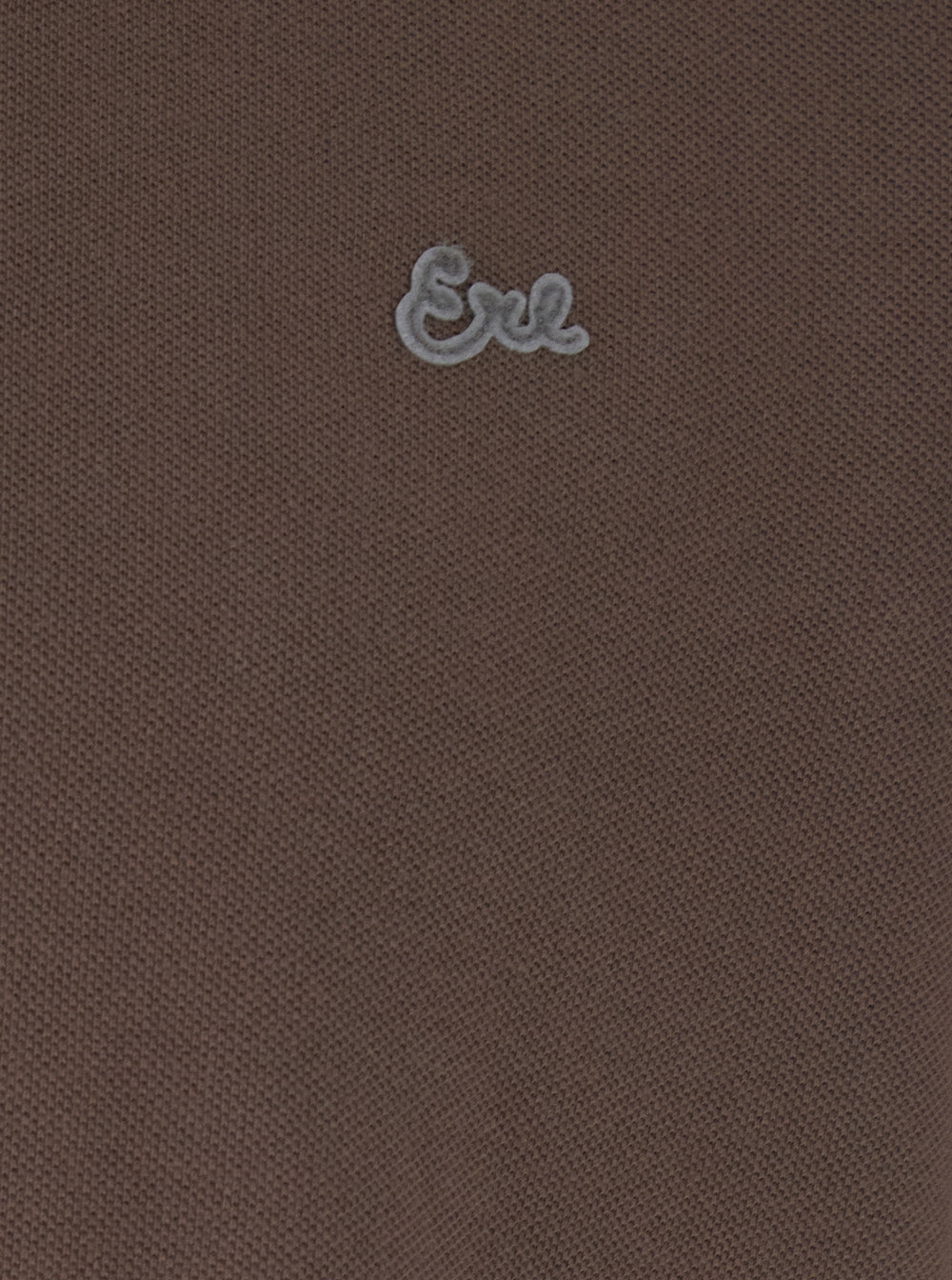 Erl Classic Collar Cotton Polo — Brown, view 3