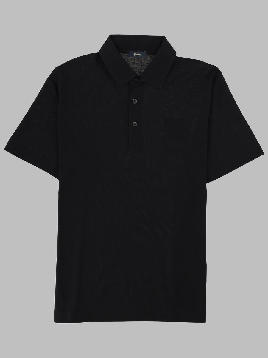 Herno Cotton Polo Shirt — Black by Herno