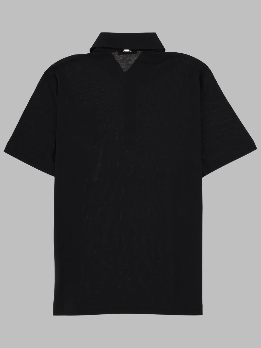 Herno Cotton Polo Shirt — Black, view 2