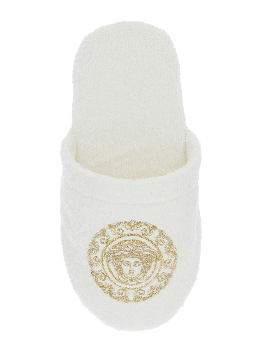 Versace Home Tech Fabric Slipper — White, view 4