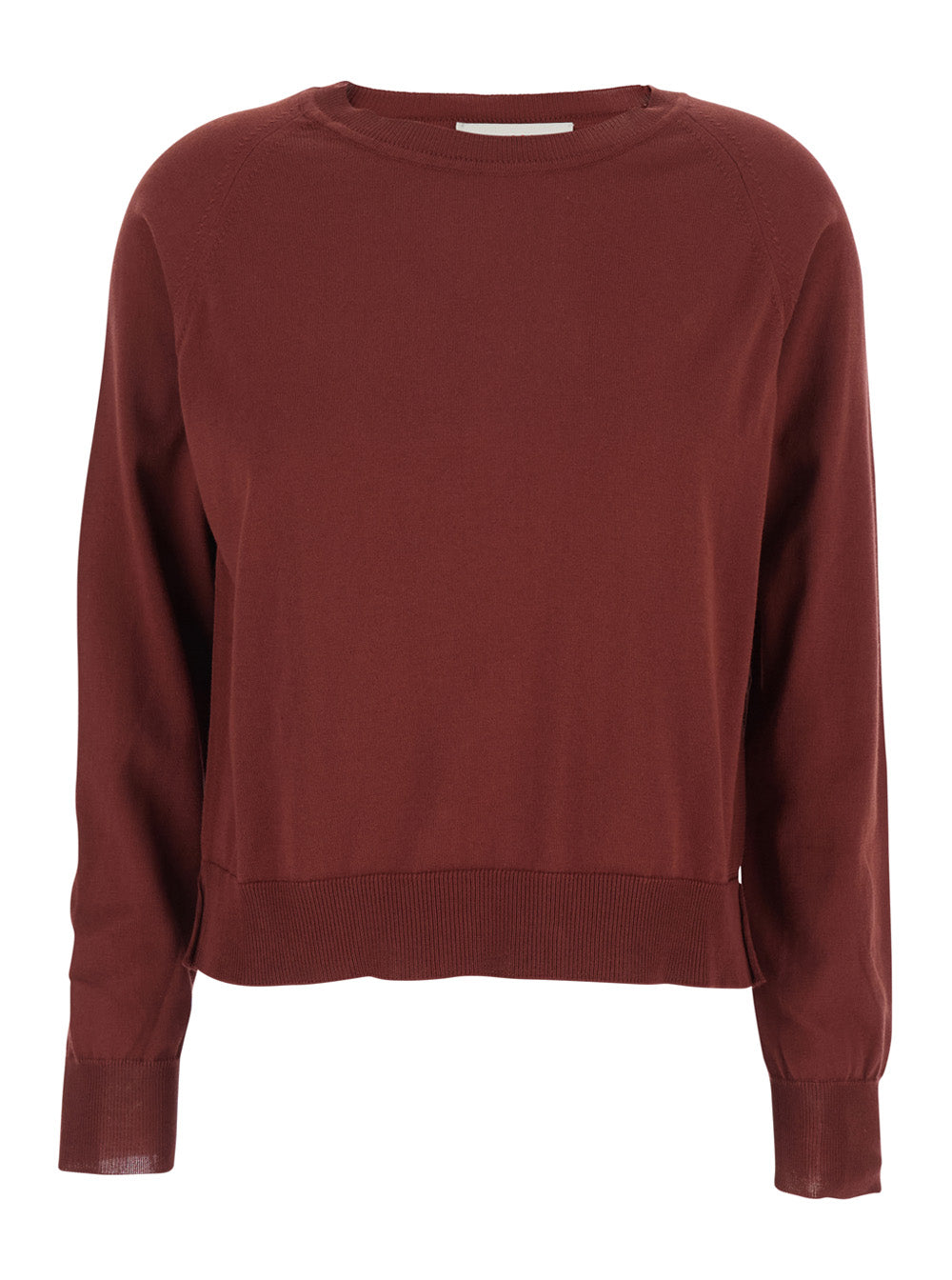 Jucca Crew Neck Cotton Sweater — Red by Jucca