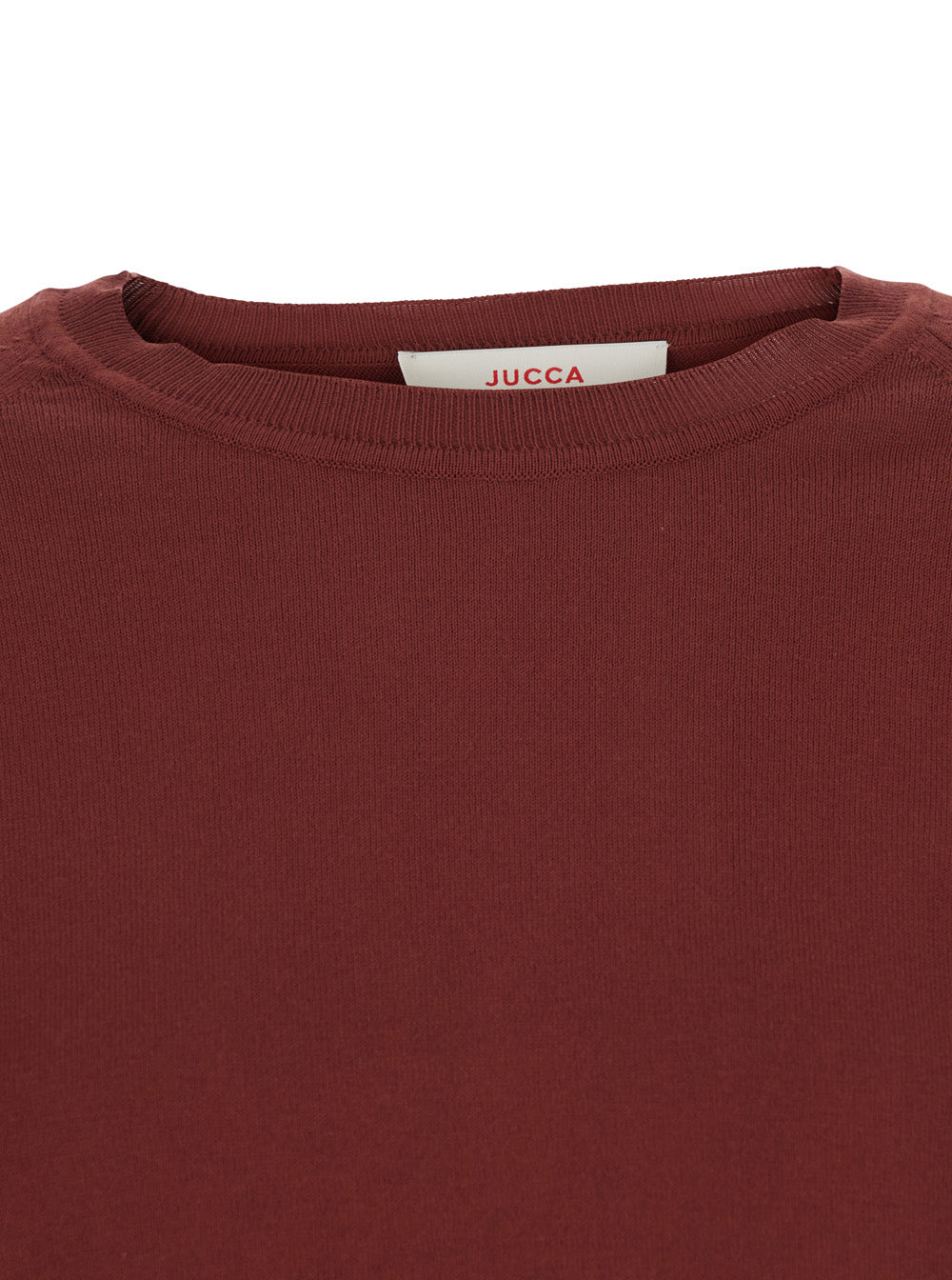 Jucca Crew Neck Cotton Sweater — Red, view 3