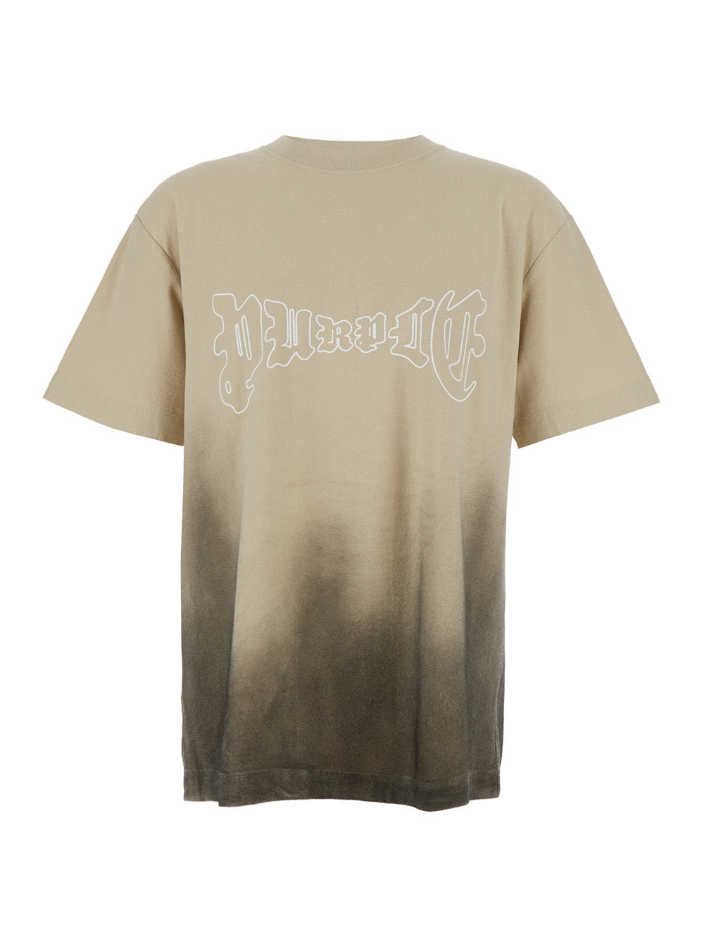 Purple Brand Logo-Print Faded T-Shirt — Beige by Purple Brand