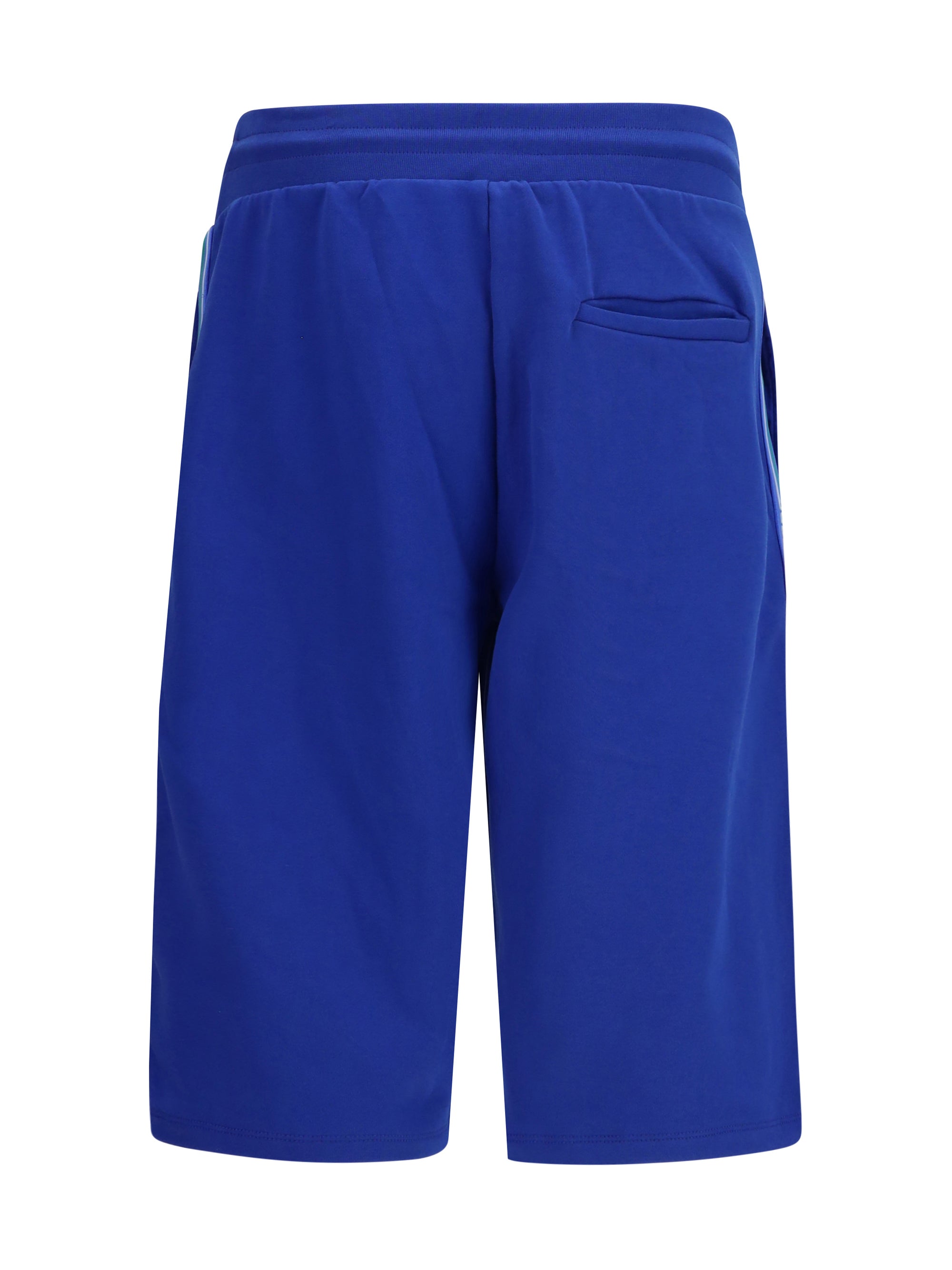 GCDS Side-Stripe Cotton Bermuda Shorts — Blue, view 2