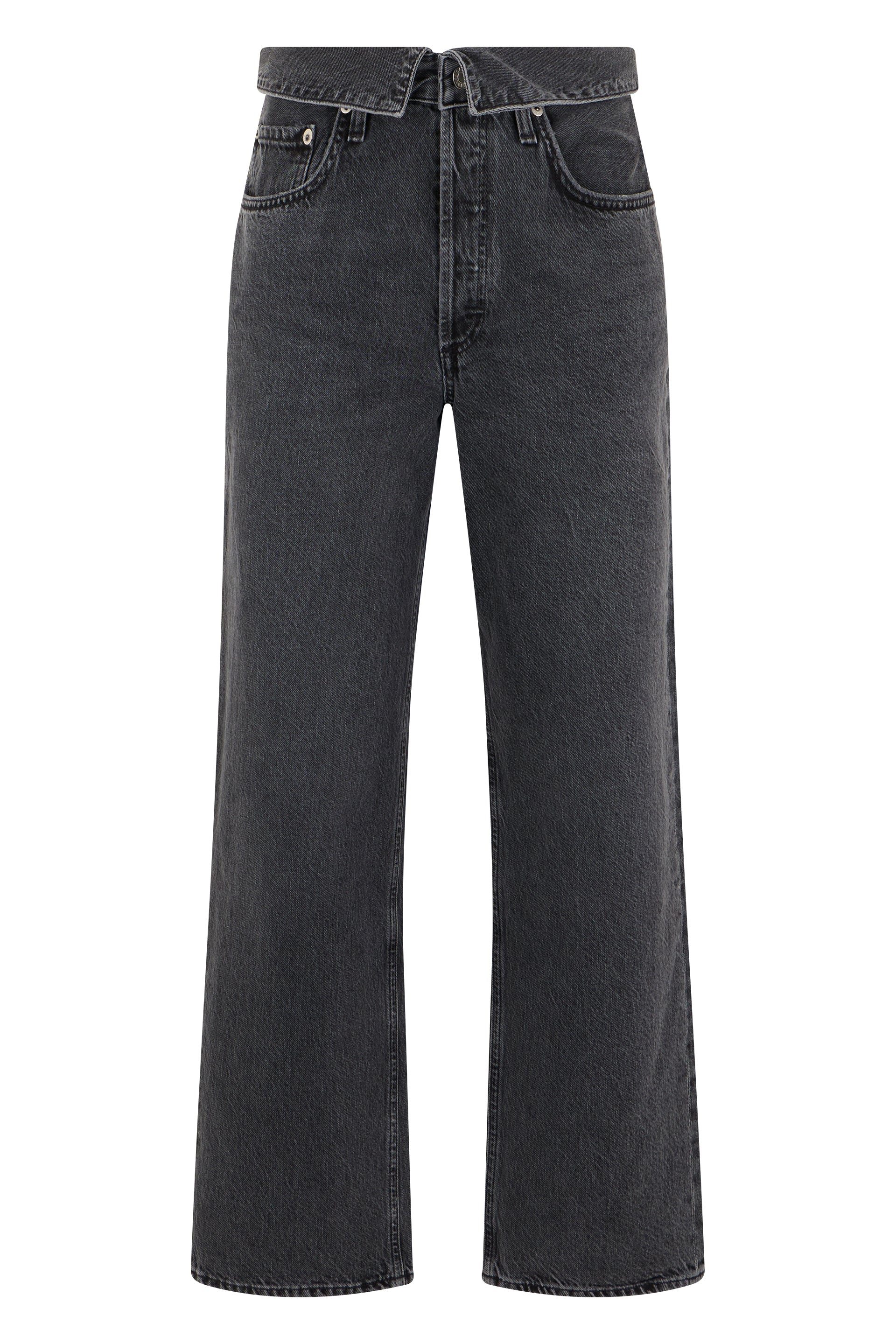 Agolde Cotton Straight-Leg Jeans — Black by Agolde