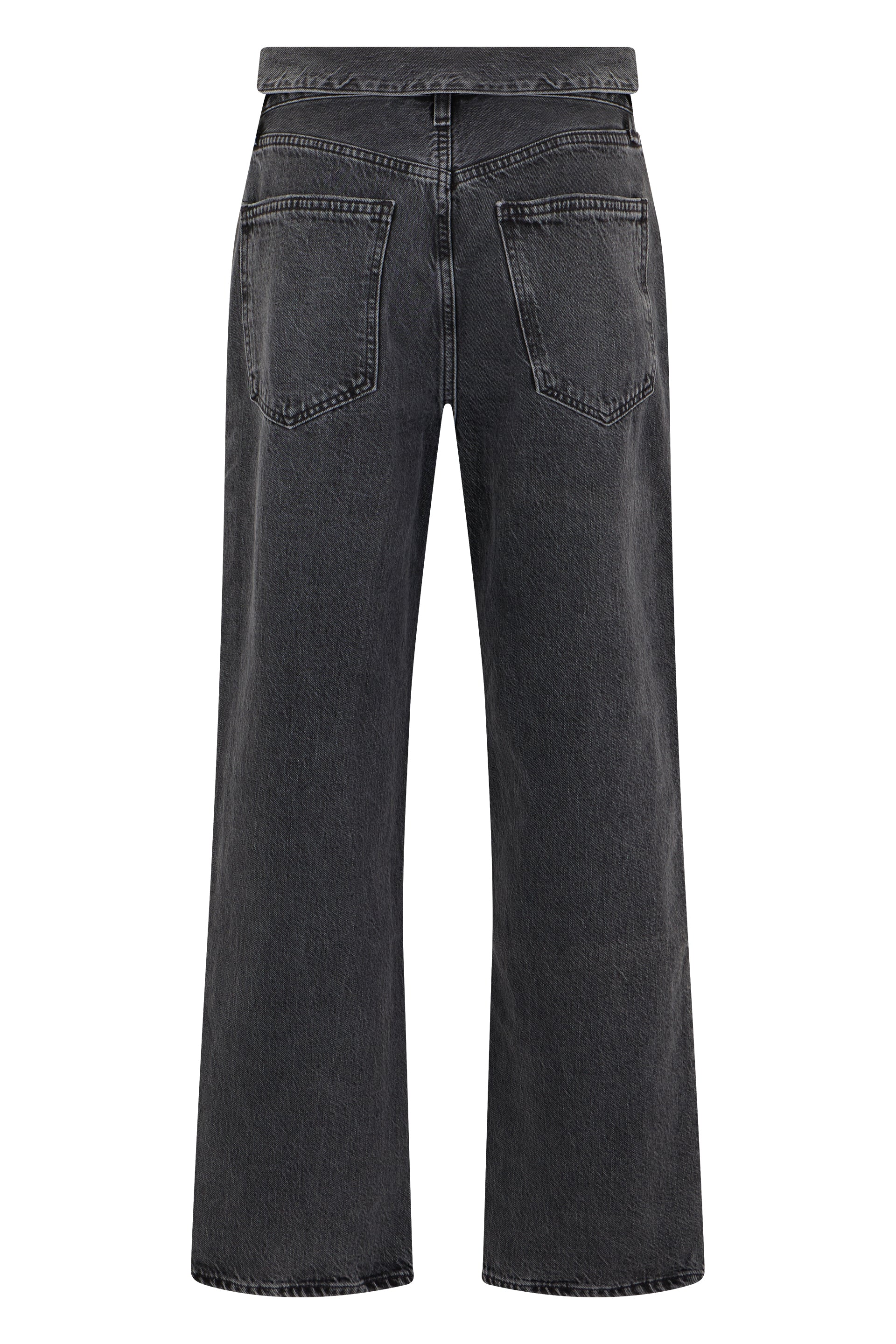 Agolde Cotton Straight-Leg Jeans — Black, view 2