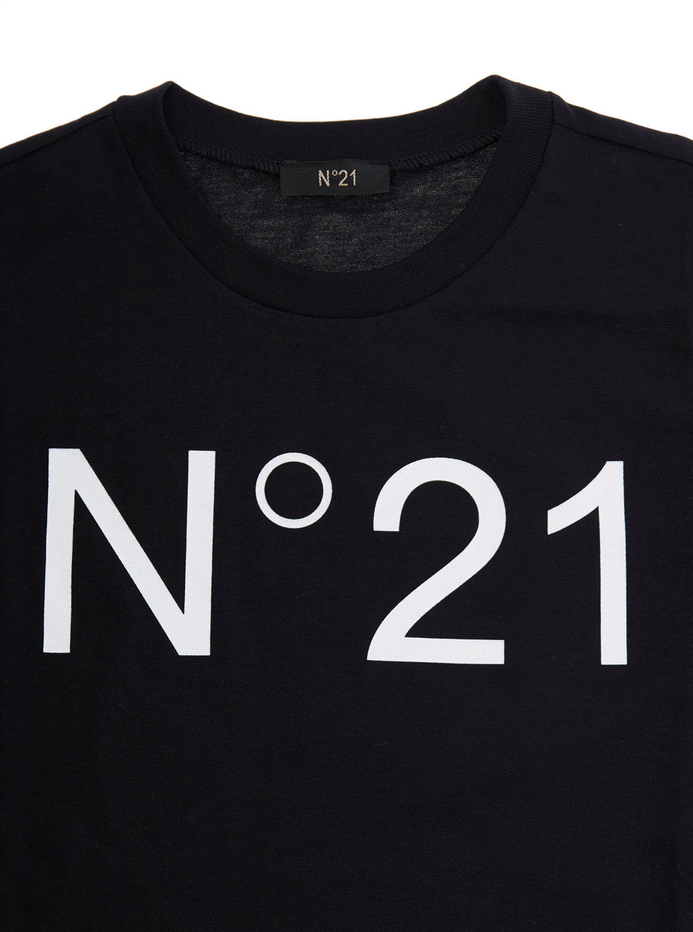 Nº21 Logo-Printed Cotton T-Shirt — Black, view 3
