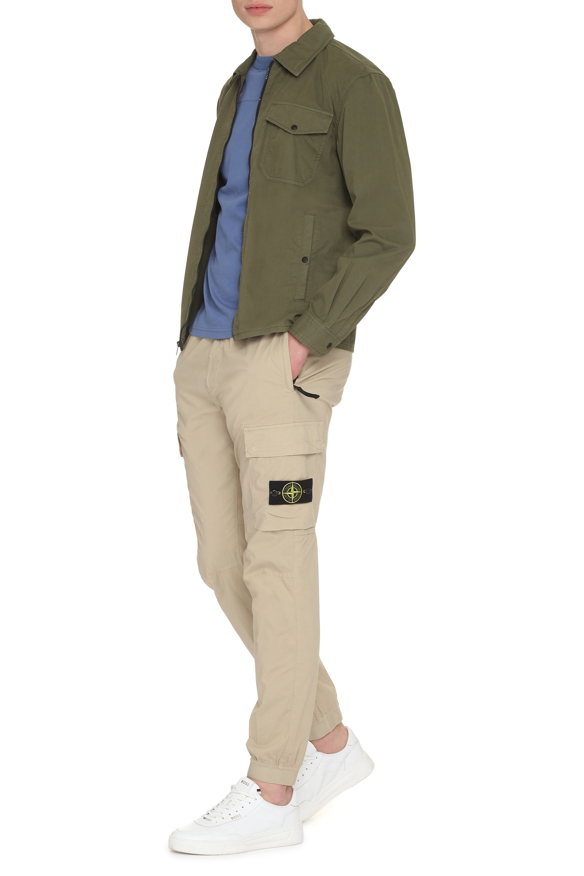 Woolrich Cotton Overshirt — Green, view 2