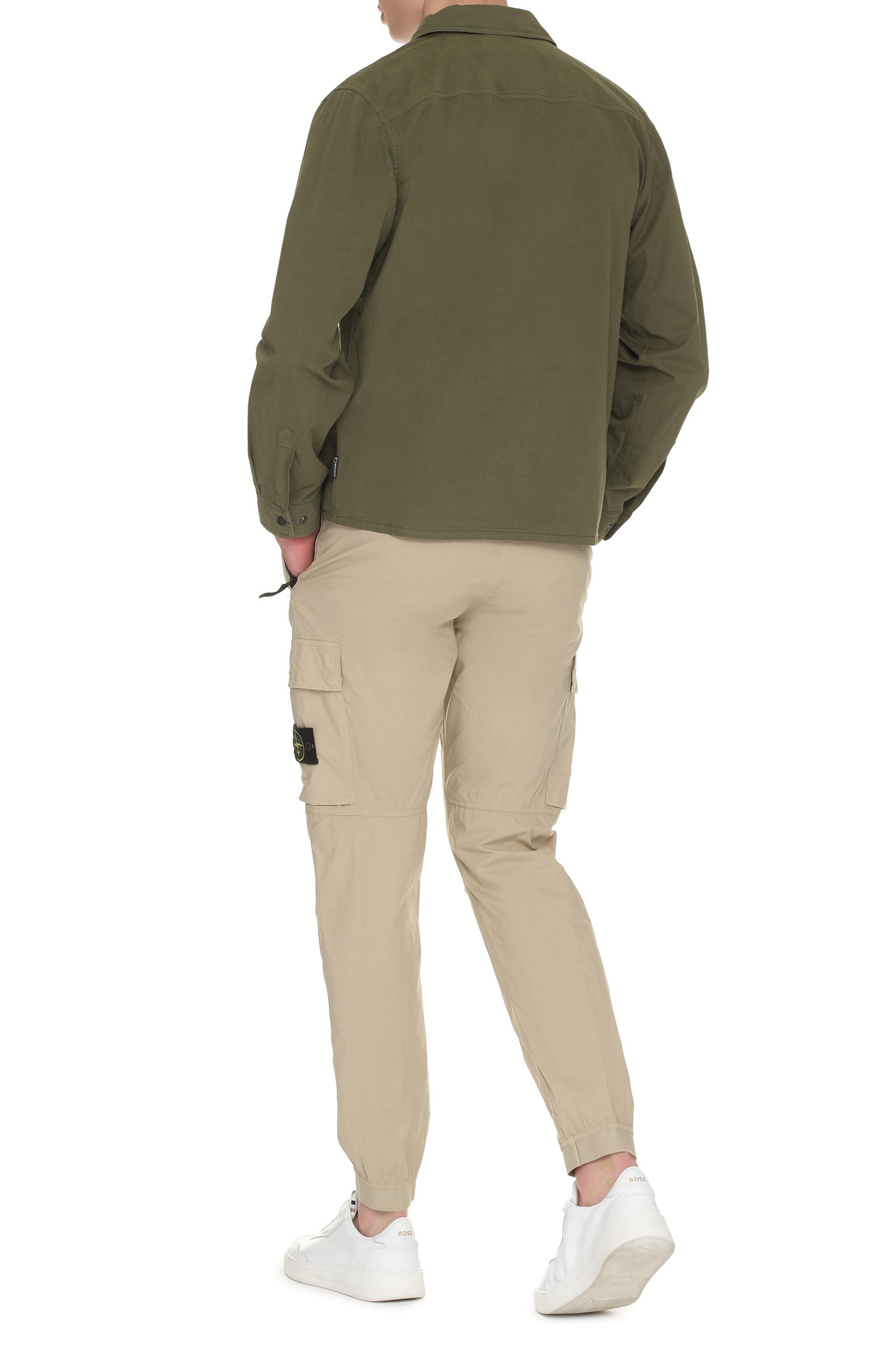 Woolrich Cotton Overshirt — Green, view 3