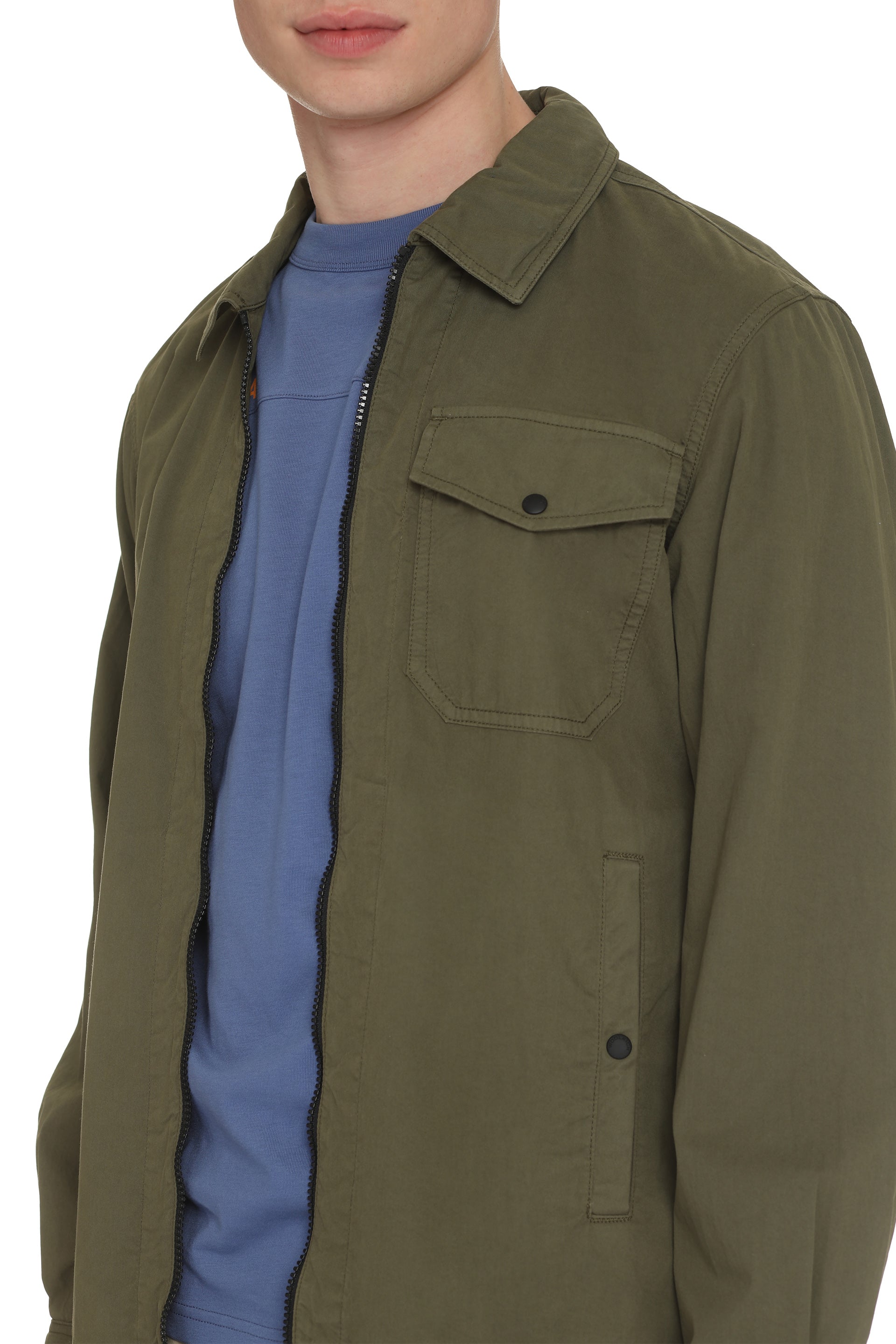 Woolrich Cotton Overshirt — Green, view 4