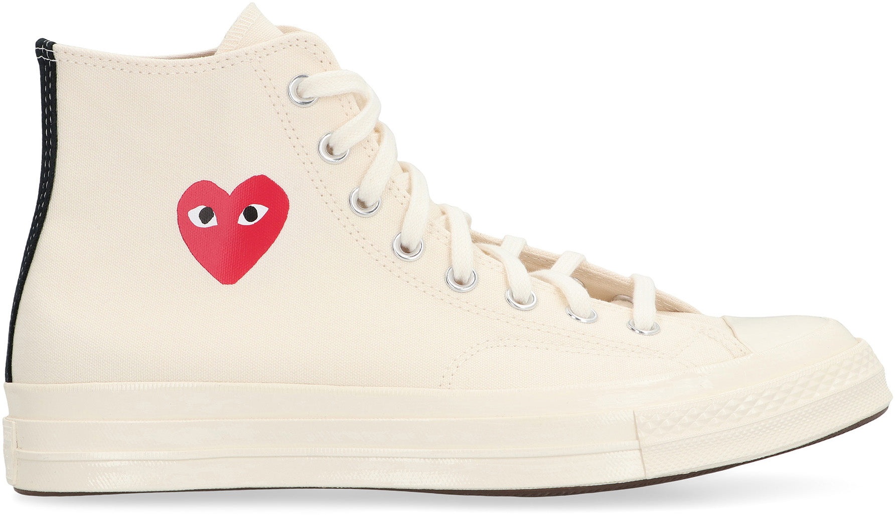 Comme Des GarçOns Play Logo-Embroidered Canvas Sneaker — Beige, view 2