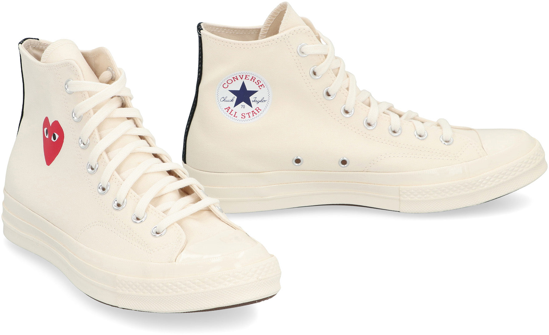 Comme Des GarçOns Play Logo-Embroidered Canvas Sneaker — Beige, view 3