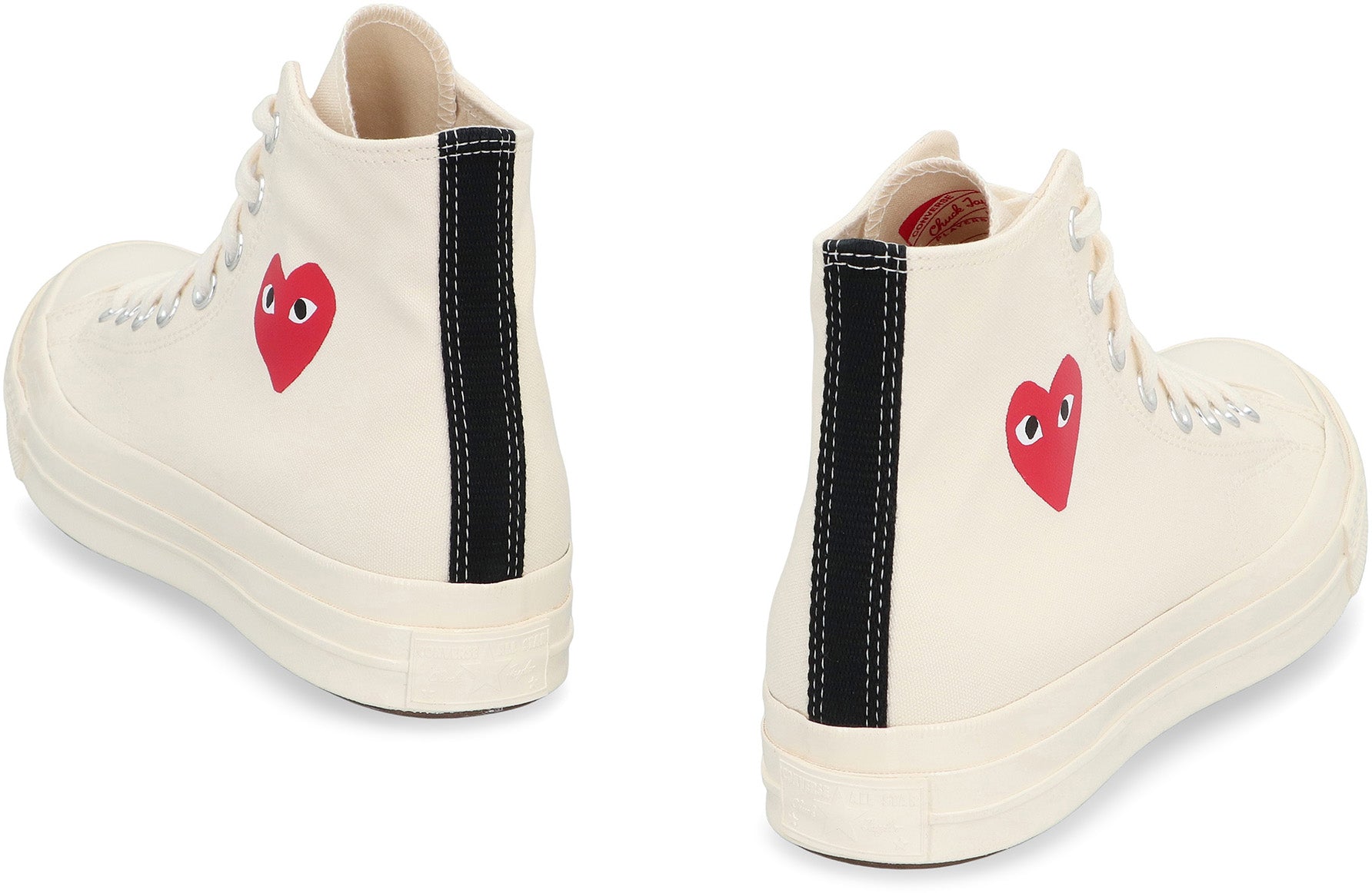 Comme Des GarçOns Play Logo-Embroidered Canvas Sneaker — Beige, view 4