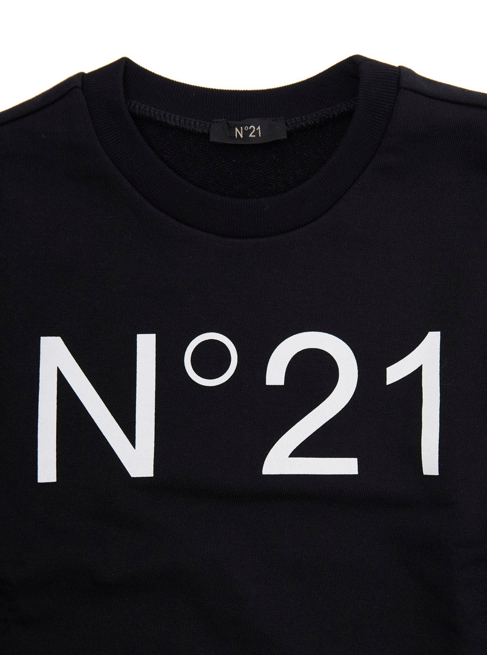 Nº21 Logo-Print Cotton Sweatshirt — Black, view 3