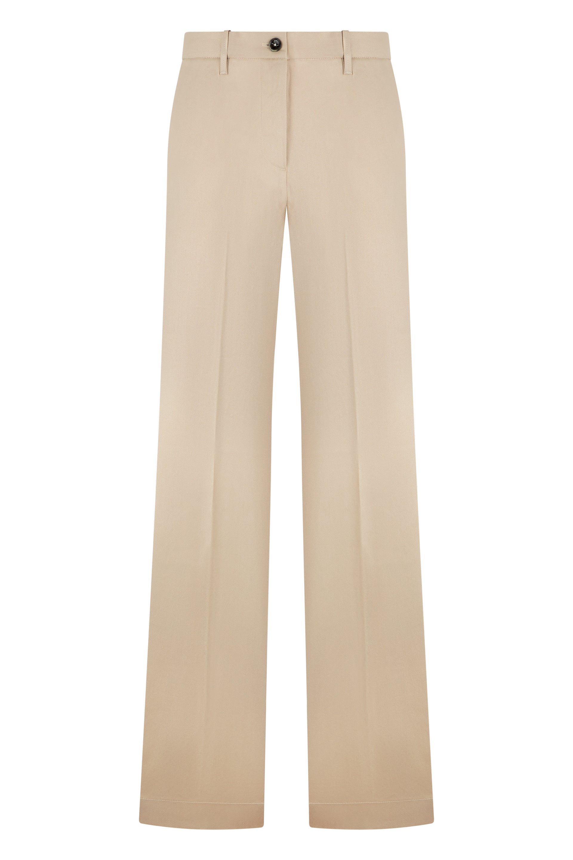 Nine In The Morning Linen Blend Straight Trousers — Beige by Nine In The Morning