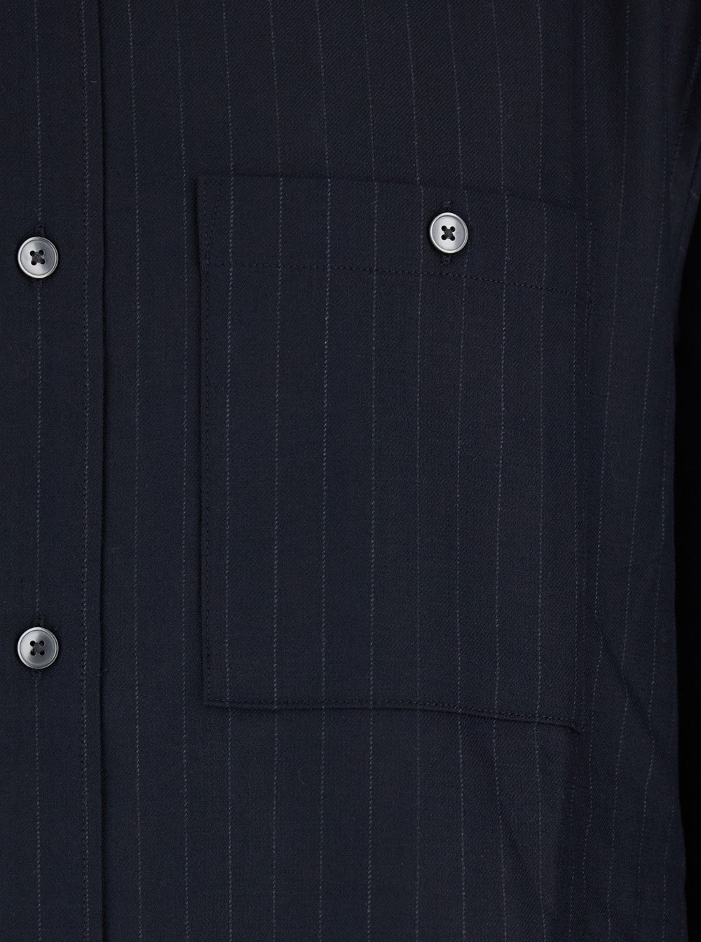 Tonywack Pinstriped Wool Blend Shirt — Navy, view 3