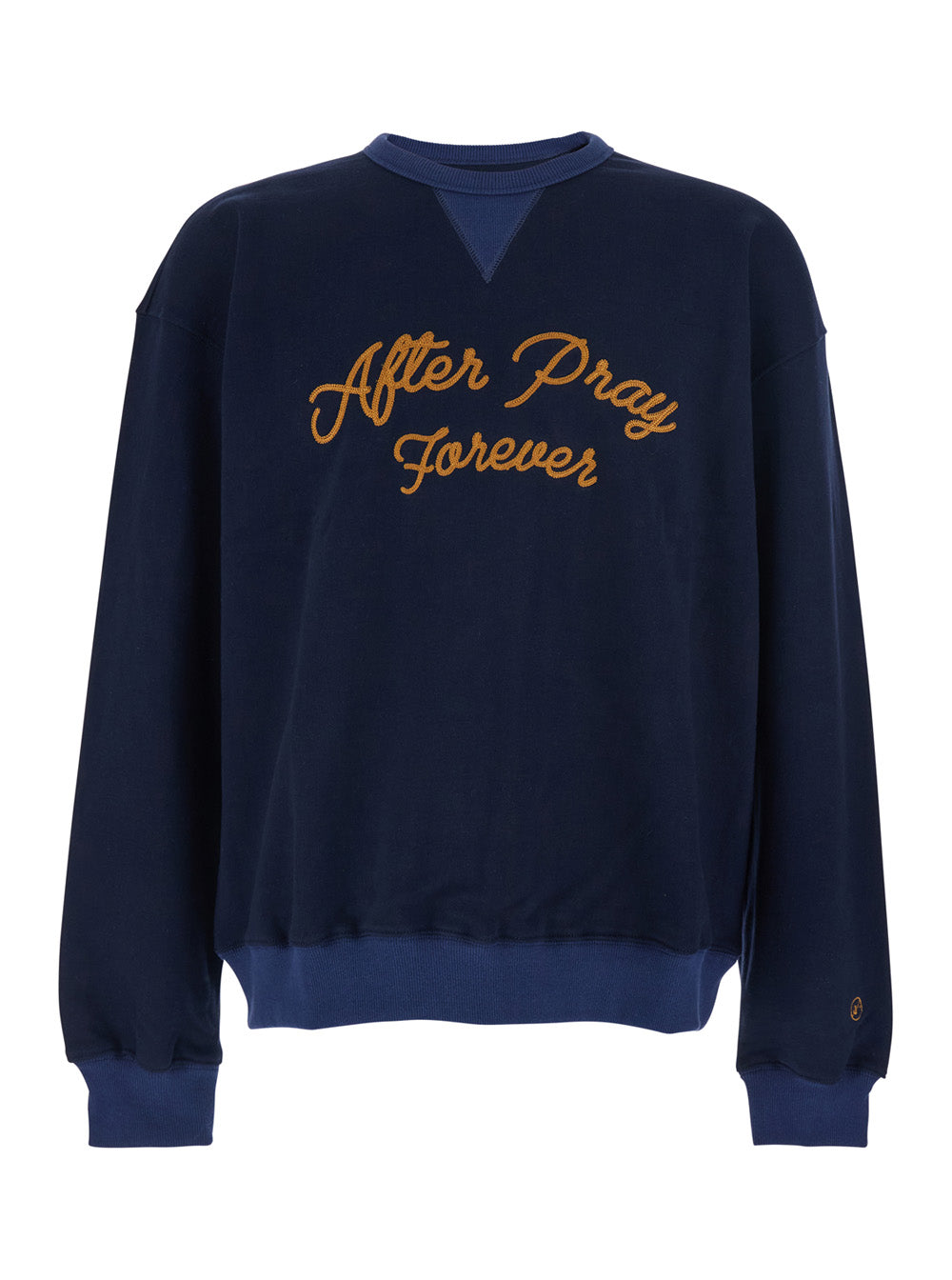 After Pray Logo-Embroidered Cotton Sweatshirt — Navy by After Pray