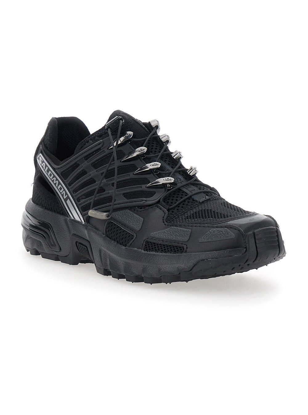 Salomon Tech Fabric Low-Top Sneakers — Black, view 2