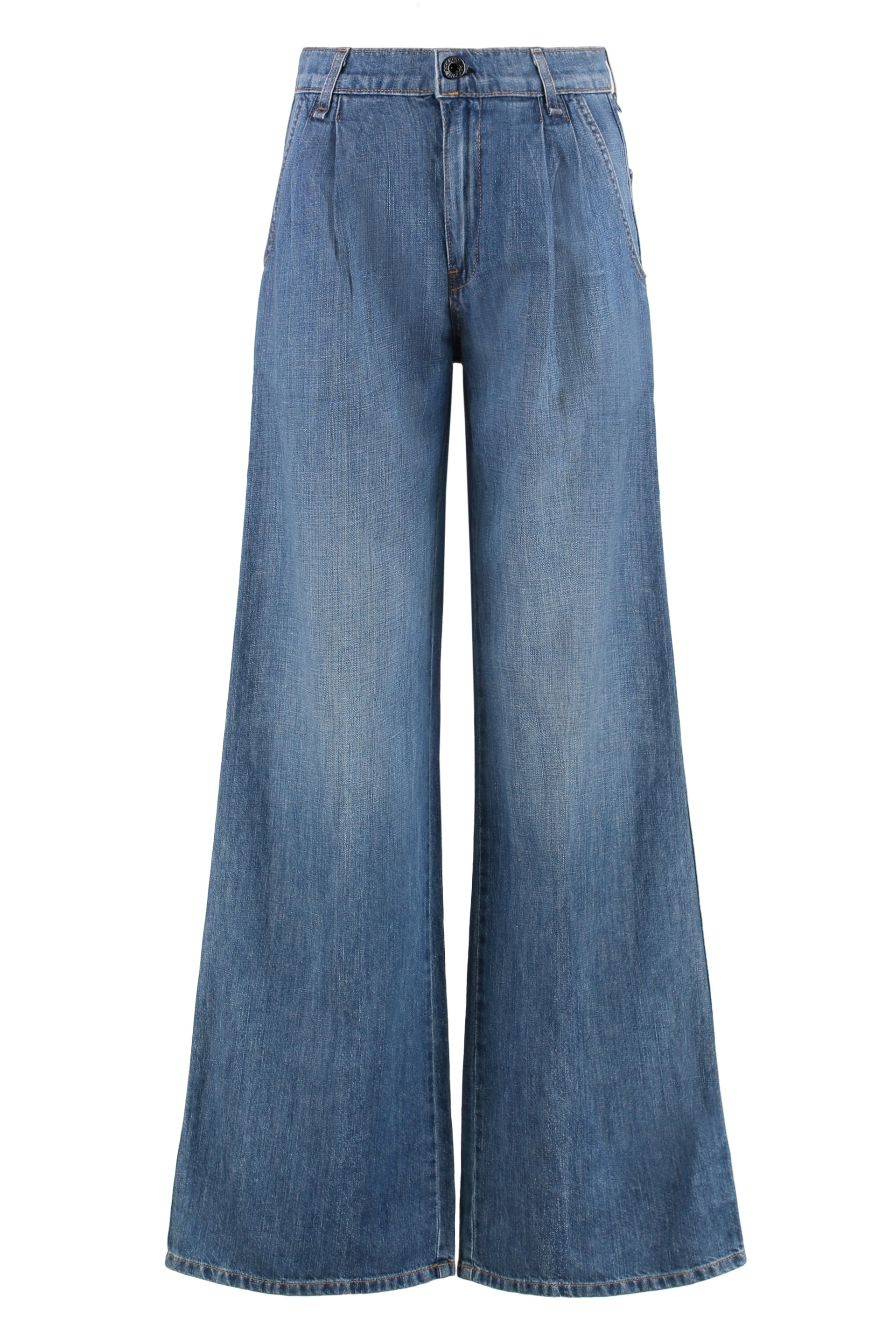 Askk Ny Cotton-Linen Cropped Jeans — Blue by Askk Ny