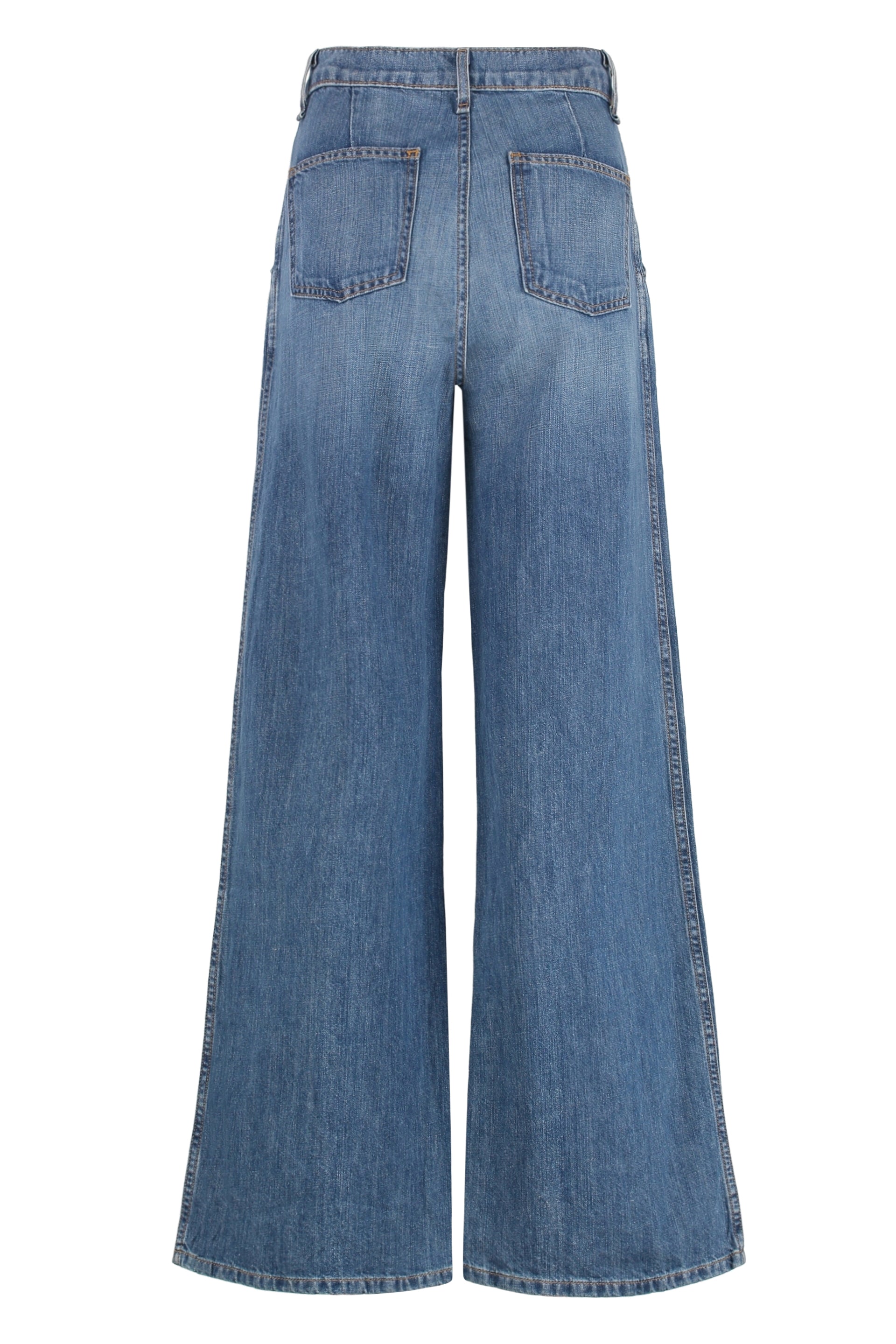 Askk Ny Cotton-Linen Cropped Jeans — Blue, view 2