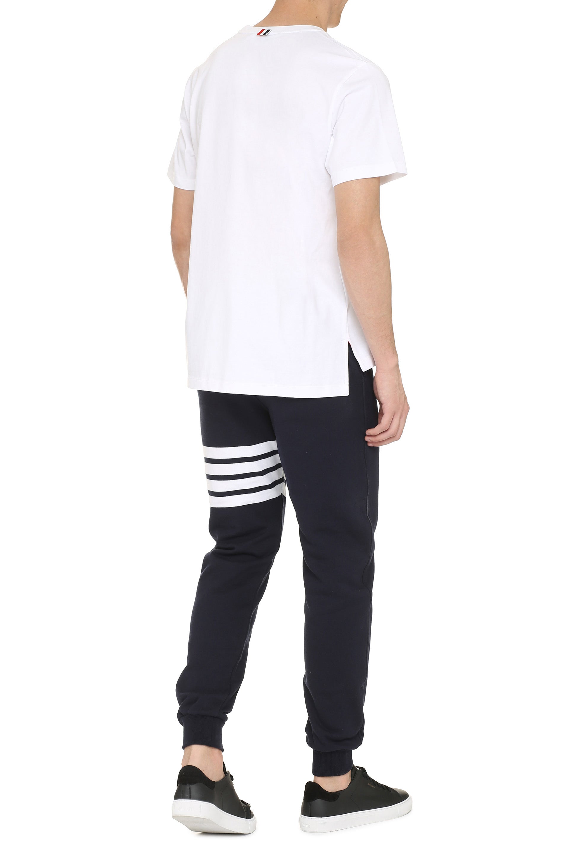 Thom Browne Crew-Neck Cotton T-Shirt — White, view 4