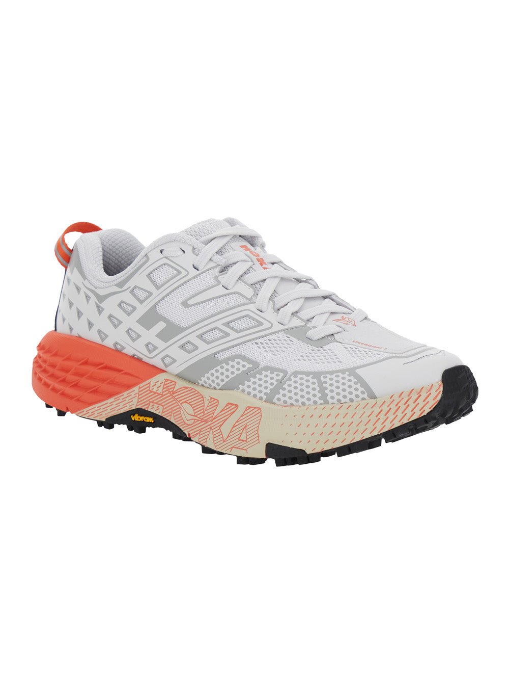 Hoka Geometric Motif Tech Fabric Sneakers — White, view 2