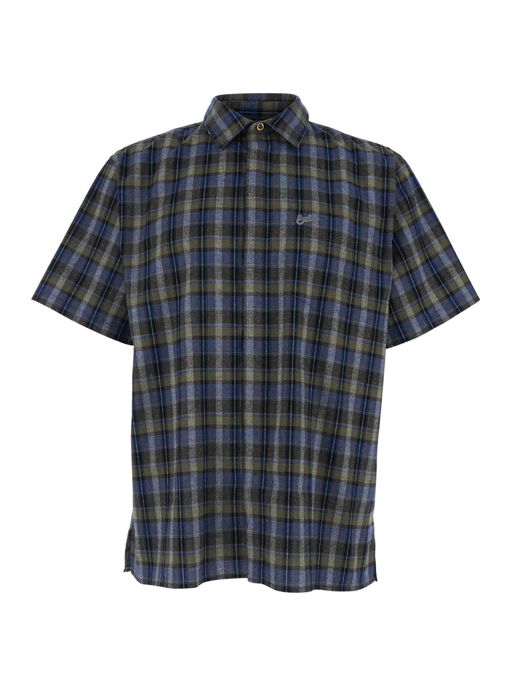 Erl Checked Cotton Shirt — Gray by Erl