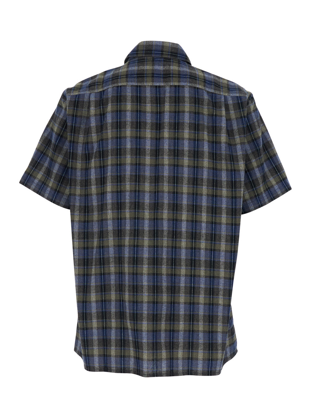 Erl Checked Cotton Shirt — Gray, view 2