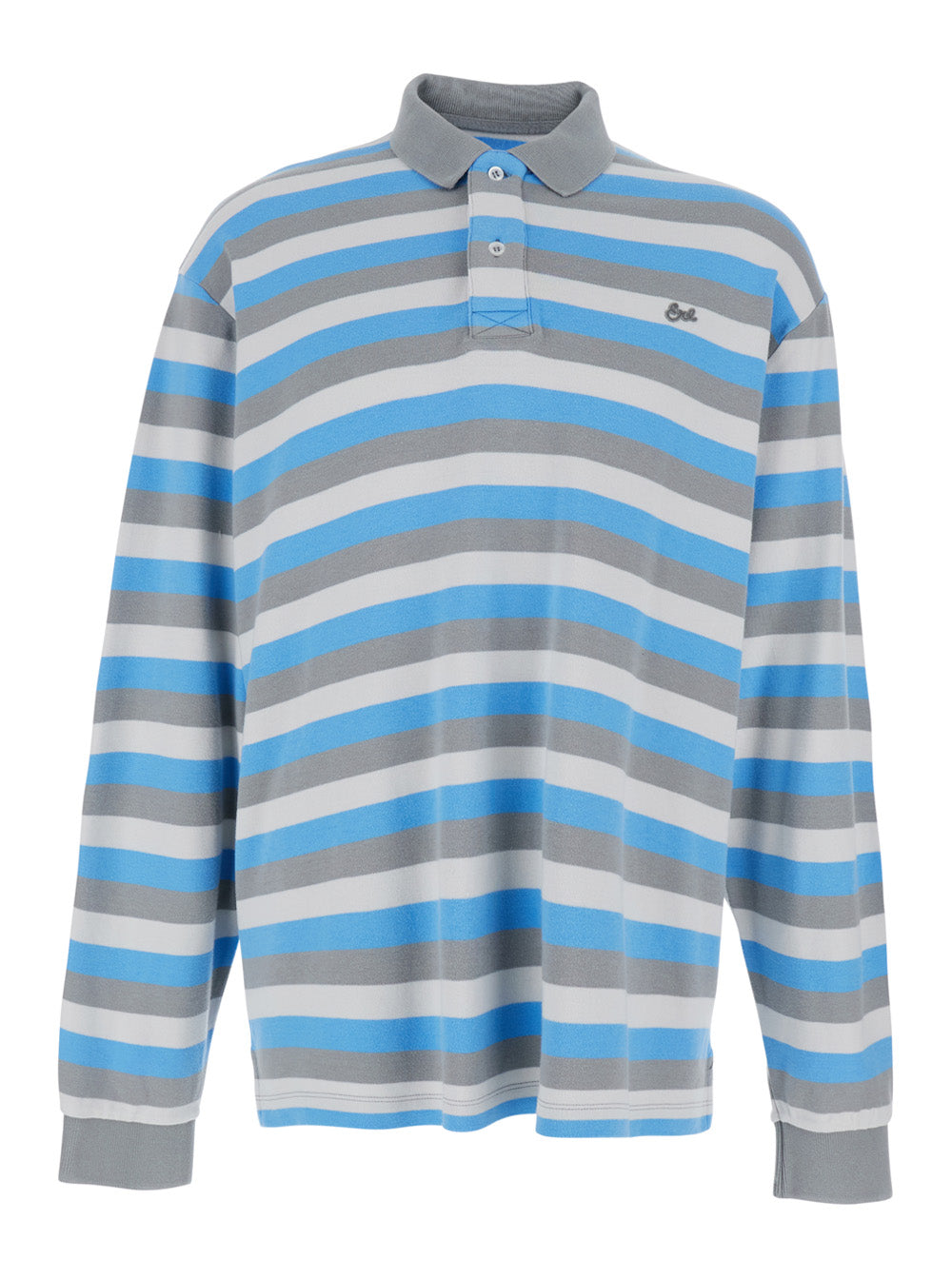 Erl Striped Cotton Polo — Blue by Erl