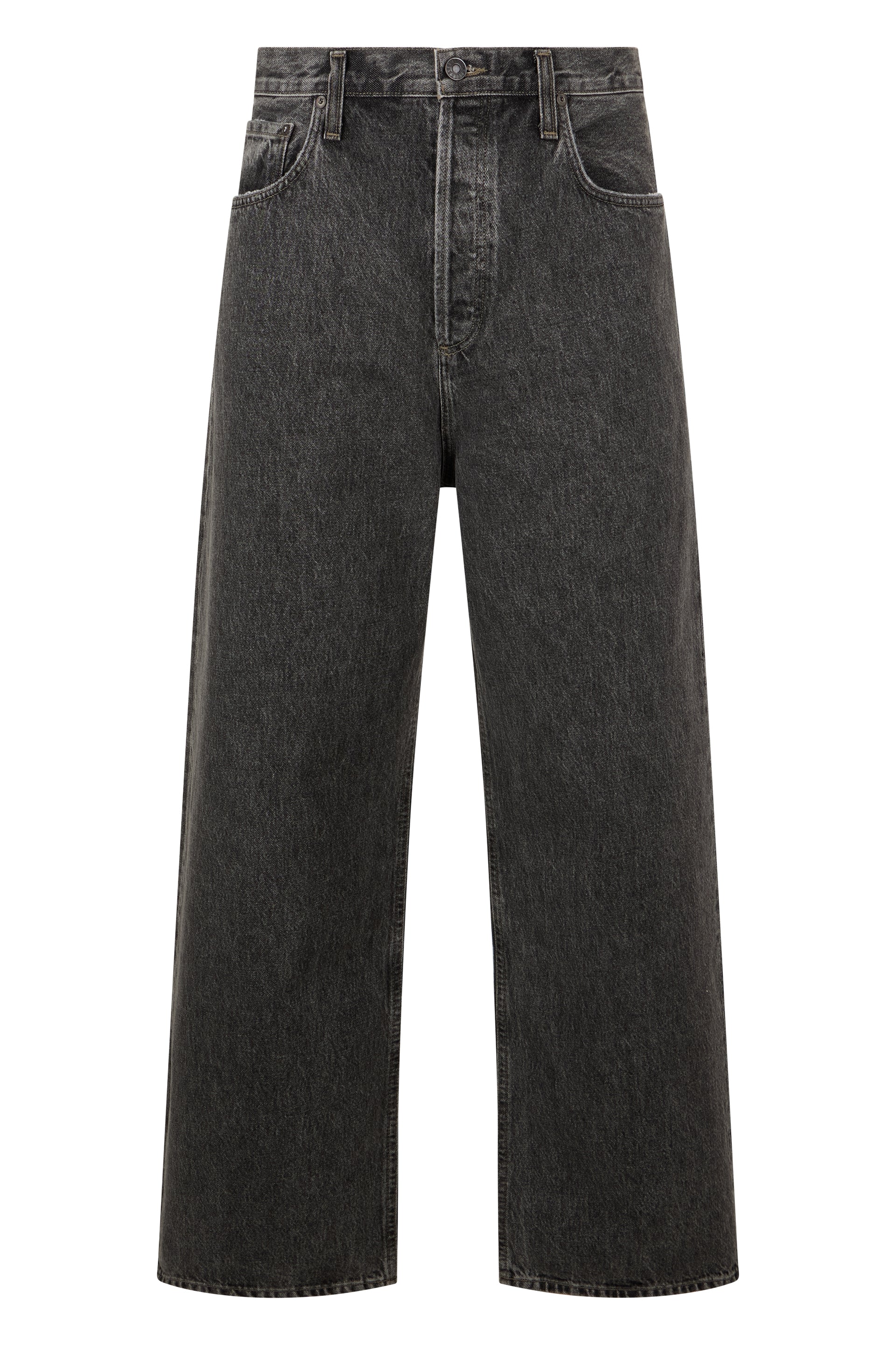 Agolde Loose-Fit Straight-Leg Denim Jeans — Gray by Agolde