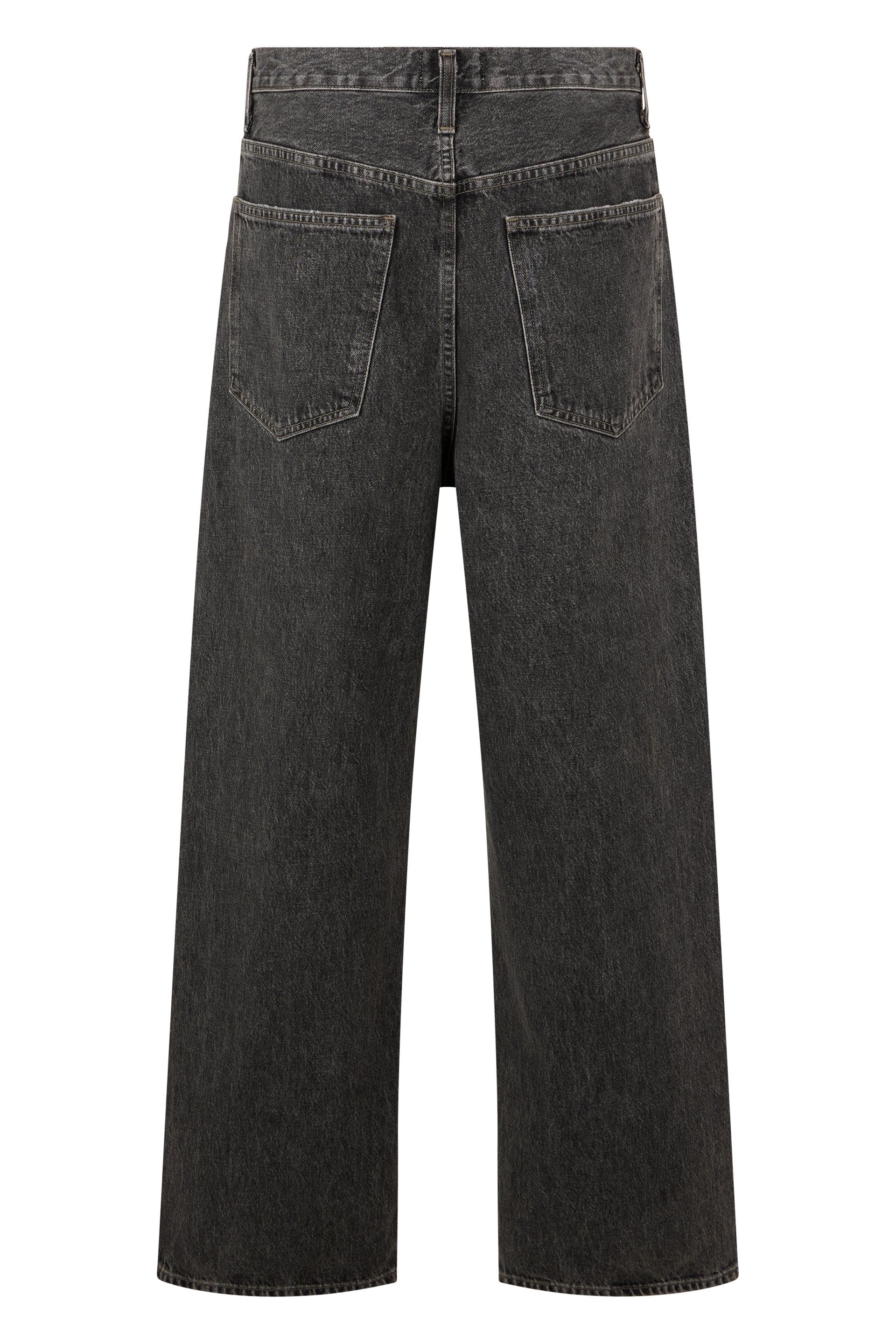 Agolde Loose-Fit Straight-Leg Denim Jeans — Gray, view 2