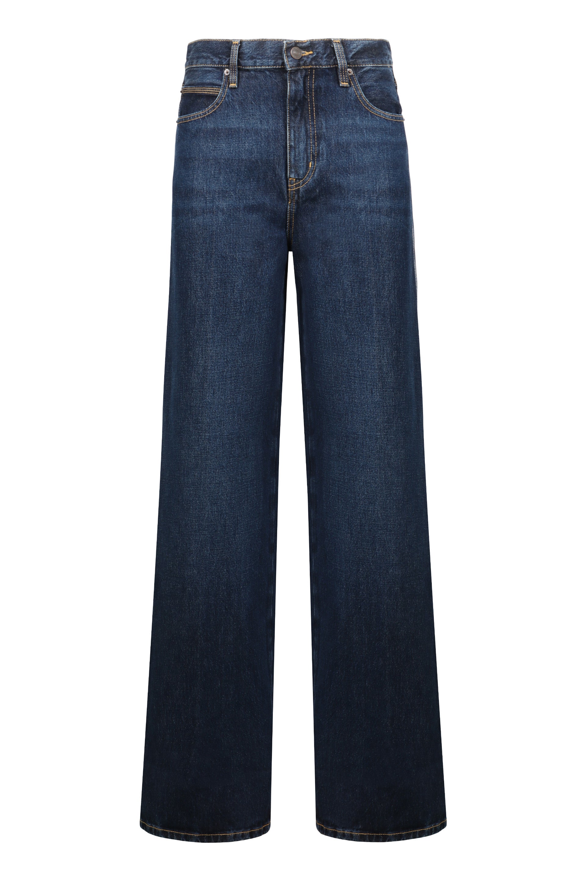 Frame Wide-Leg Cotton Jeans — Blue by Frame