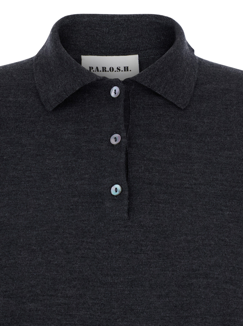 P.A.R.O.S.H. Wool Blend Polo Shirt — Gray, view 3