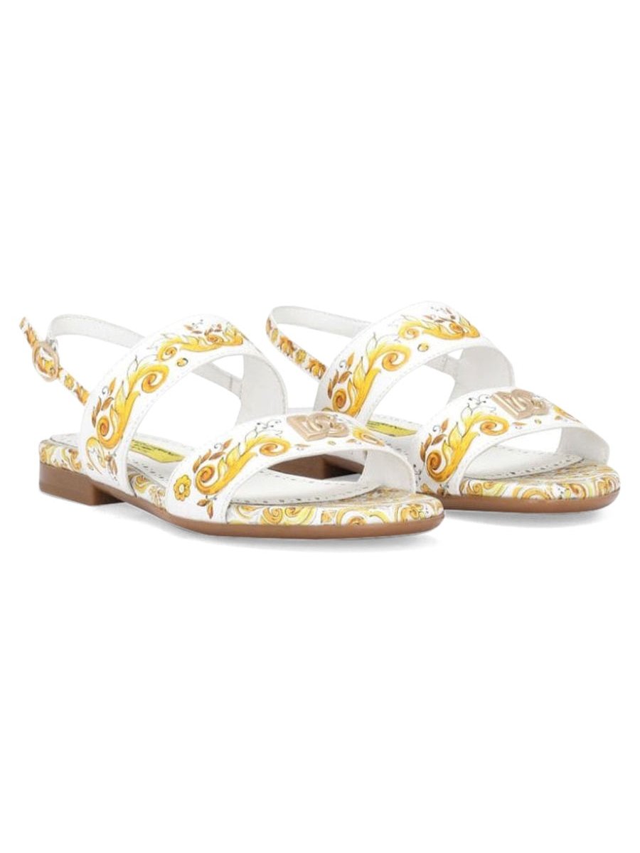 Dolce & Gabbana Printed Calf Leather Sandals — Yellow, view 3