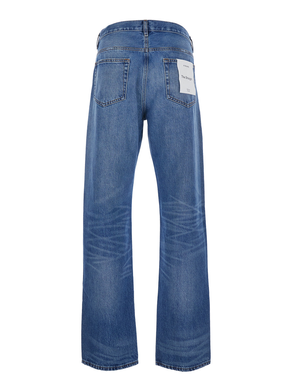 Frame Straight-Leg Denim Jeans — Blue, view 2