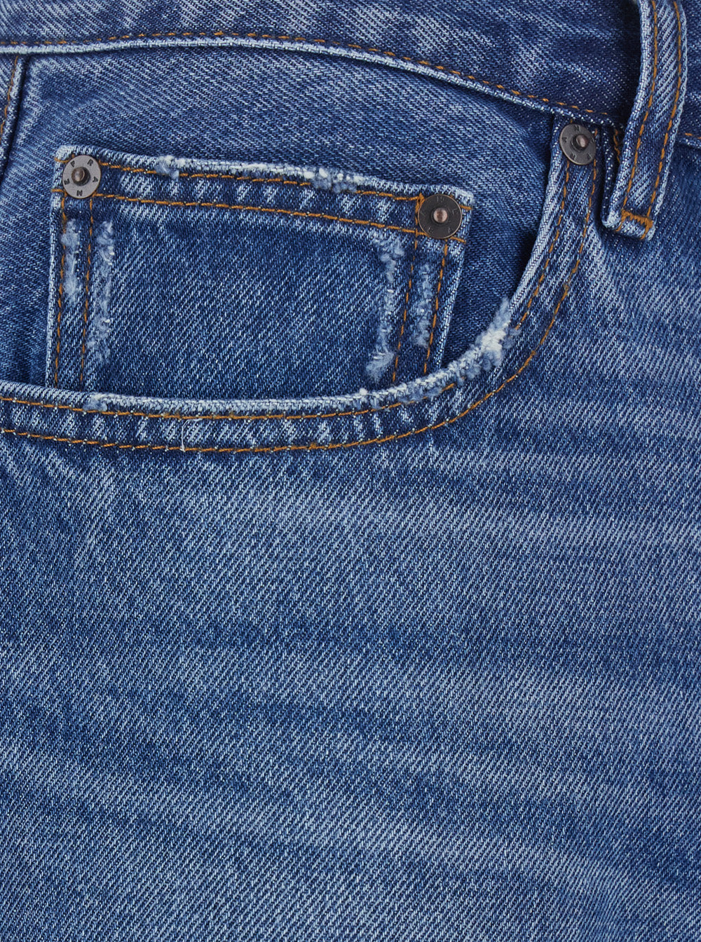 Frame Straight-Leg Denim Jeans — Blue, view 3